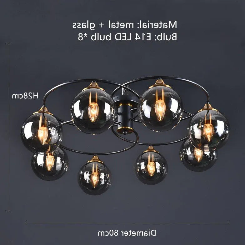 Semi-flush Light For Bedroom Valentina Metal & Glass Ip20 Warm White Led