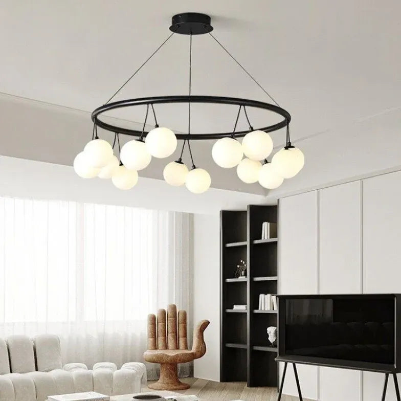 Black Chandelier For Bedroom Valentina Metal & Glass Without Bulbs Led