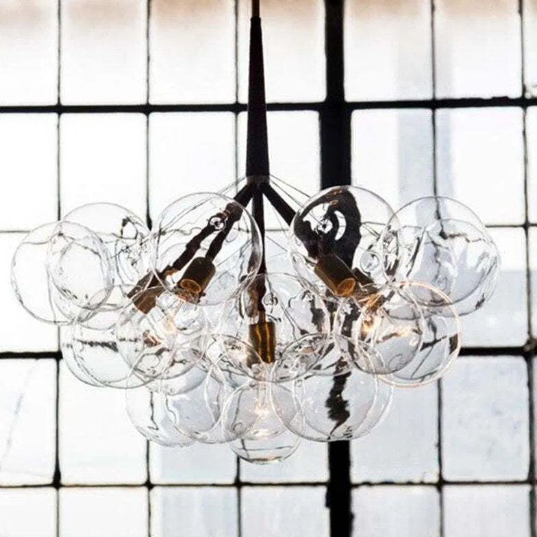 Black Nordic Luxury Clear Bubble Pendant Light