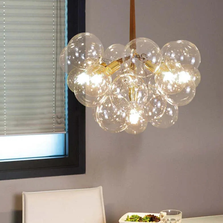 Black Nordic Luxury Clear Bubble Pendant Light