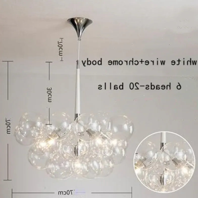 Black Nordic Luxury Clear Bubble Pendant Light