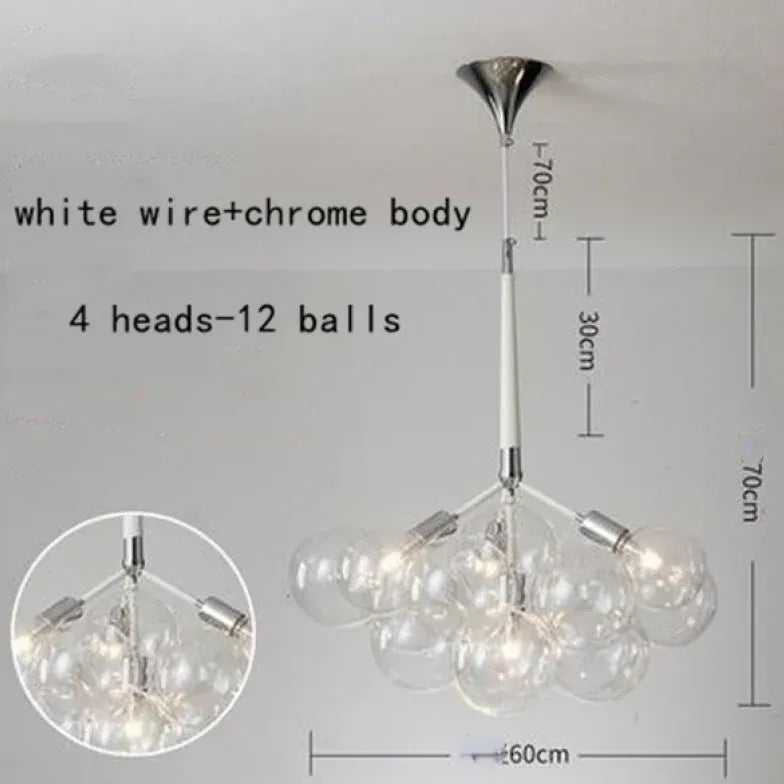 Black Nordic Luxury Clear Bubble Pendant Light