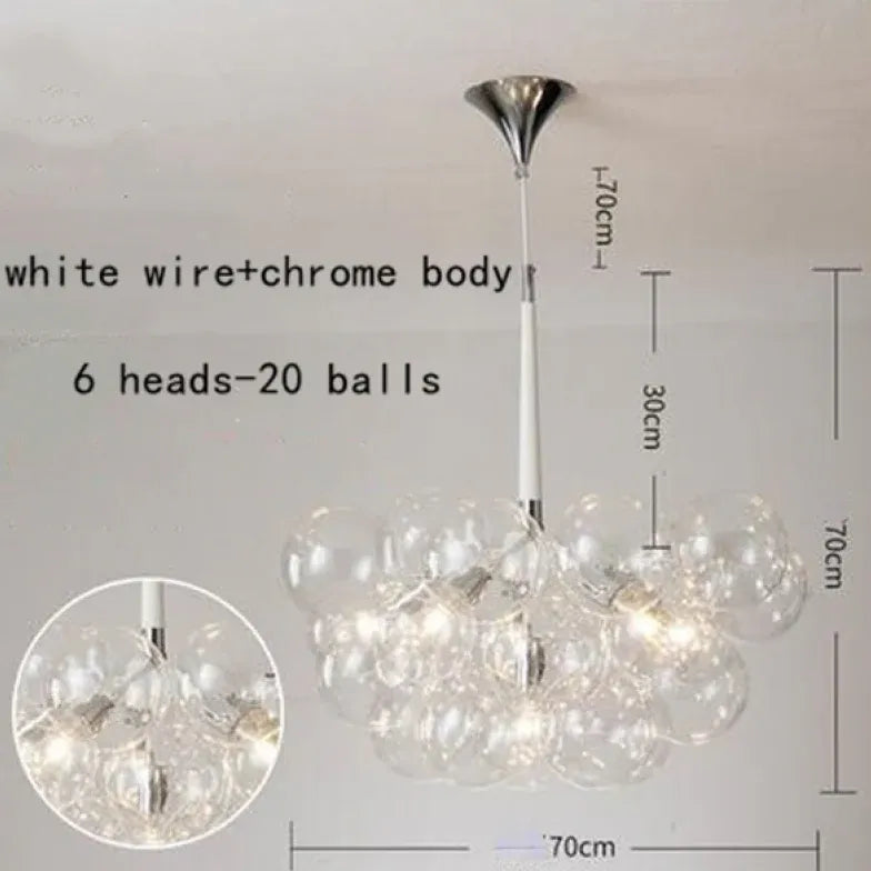 Black Nordic Luxury Clear Bubble Pendant Light