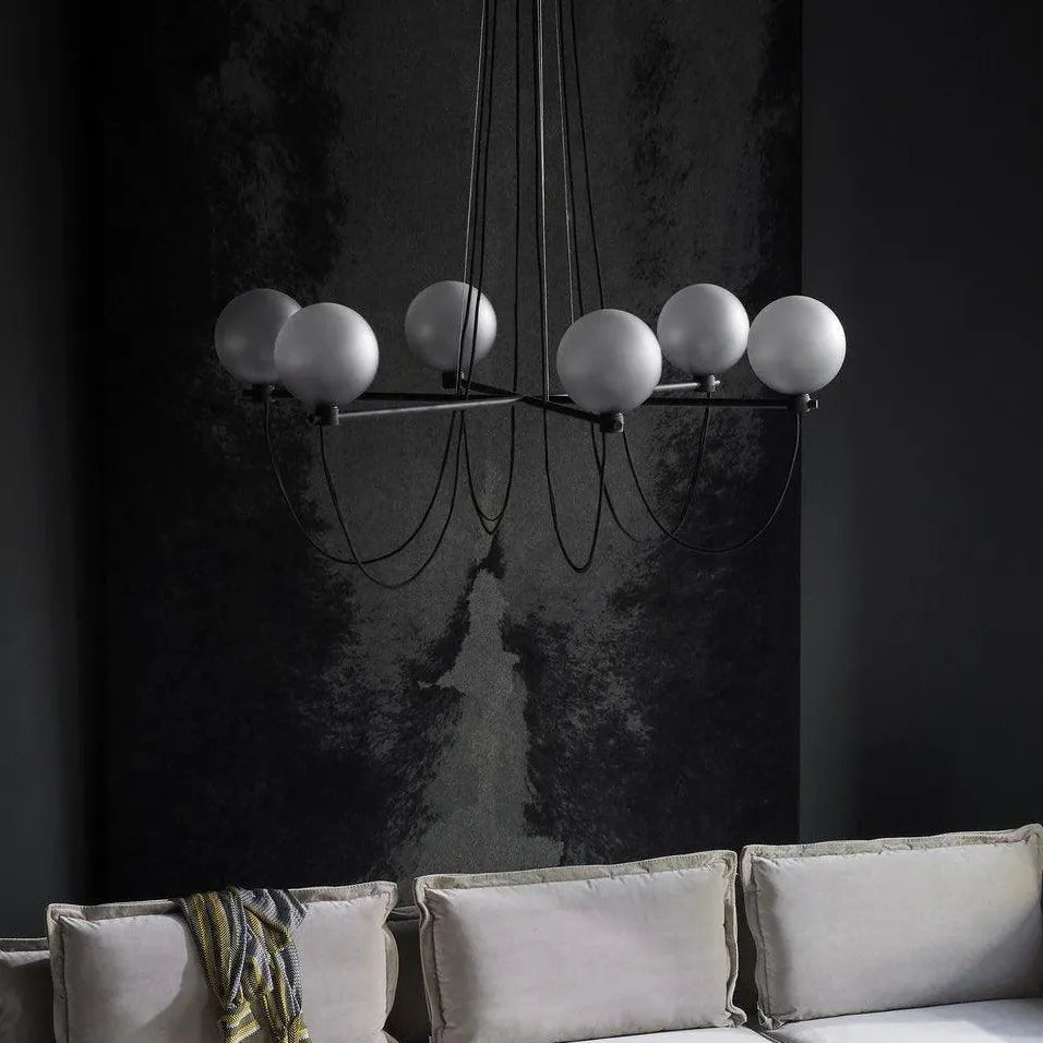 Blue Modern Chandeliers For Bedroom Valentina Metal Led