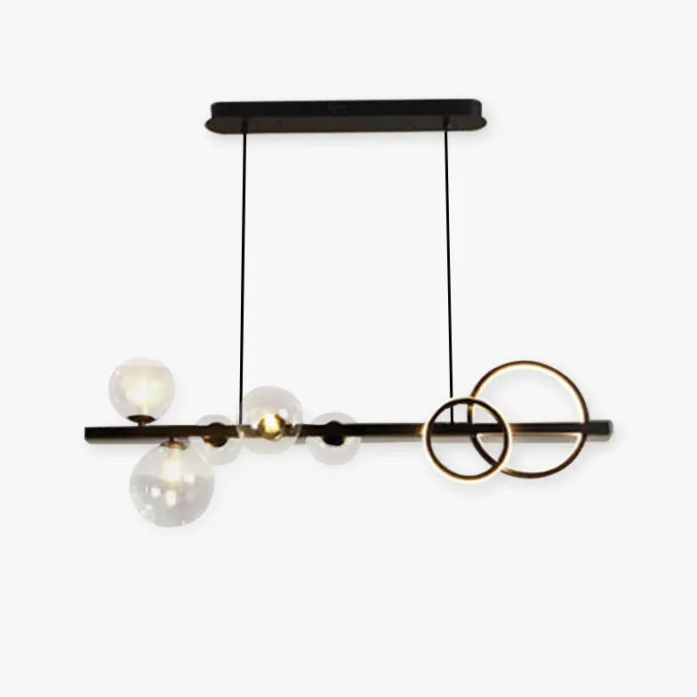 Black Bar Pendant Light For Bedroom Circle Artpad Metal & Glass Led Ip20