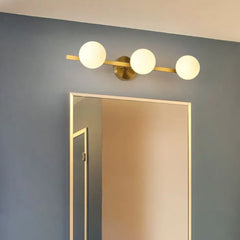 Gold Multi Arm Wall Light For Bathroom Linear Valentina Metal & Glass Bi-pin Ip20