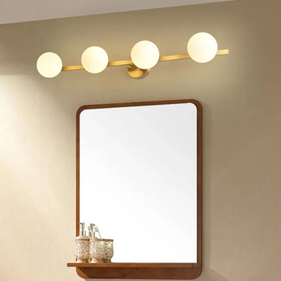 Gold Multi Arm Wall Light For Bathroom Linear Valentina Metal & Glass Bi-pin Ip20