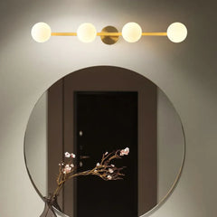 Gold Multi Arm Wall Light For Bathroom Linear Valentina Metal & Glass Bi-pin Ip20