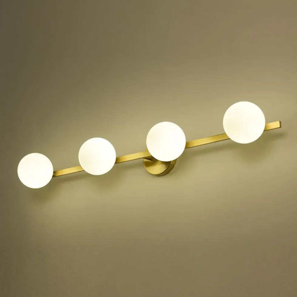 Gold Multi Arm Wall Light For Bathroom Linear Valentina Metal & Glass Bi-pin Ip20