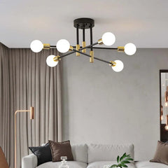 Black Semi-flush Light For Bedroom Valentina Metal Ip20 Led Without Bulbs