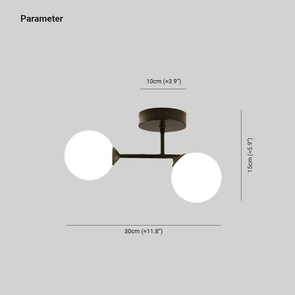 Semi-flush Light For Bedroom Valentina Glass Ip20 Bi-pin