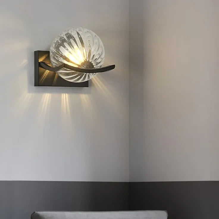 Flush Wall Light For Bathroom Valentina Metal & Glass