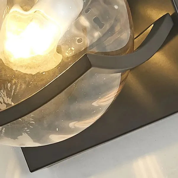 Flush Wall Light For Bathroom Valentina Metal & Glass