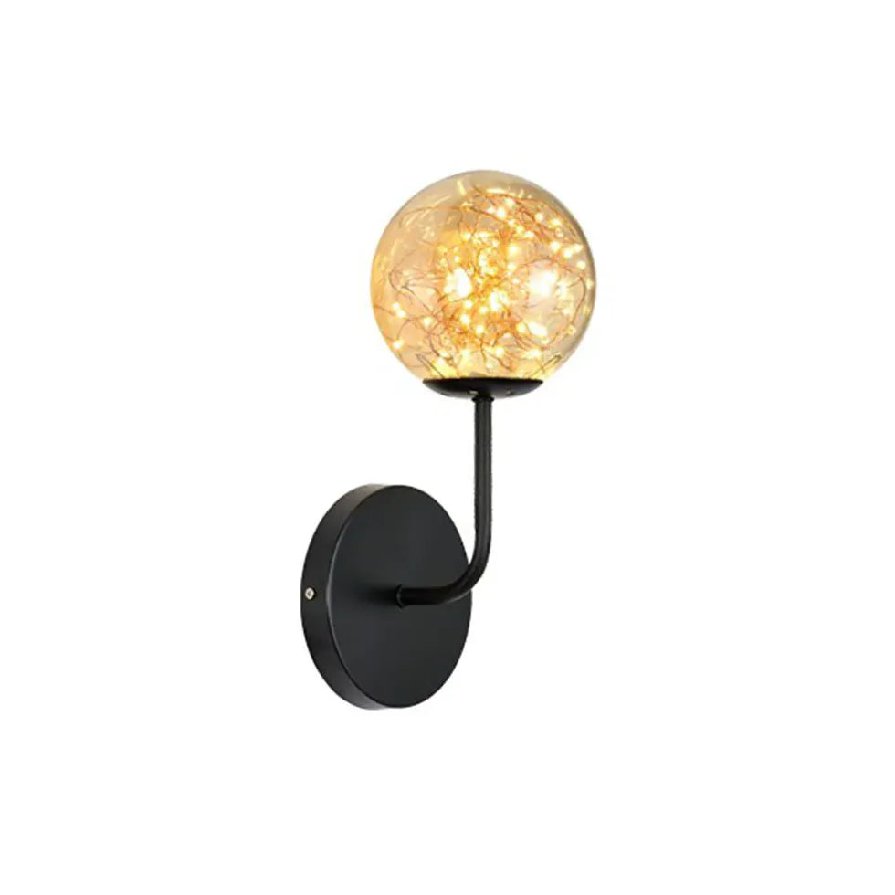 Black Single Arm Wall Light For Bedroom Valentina Metal Led Ip20