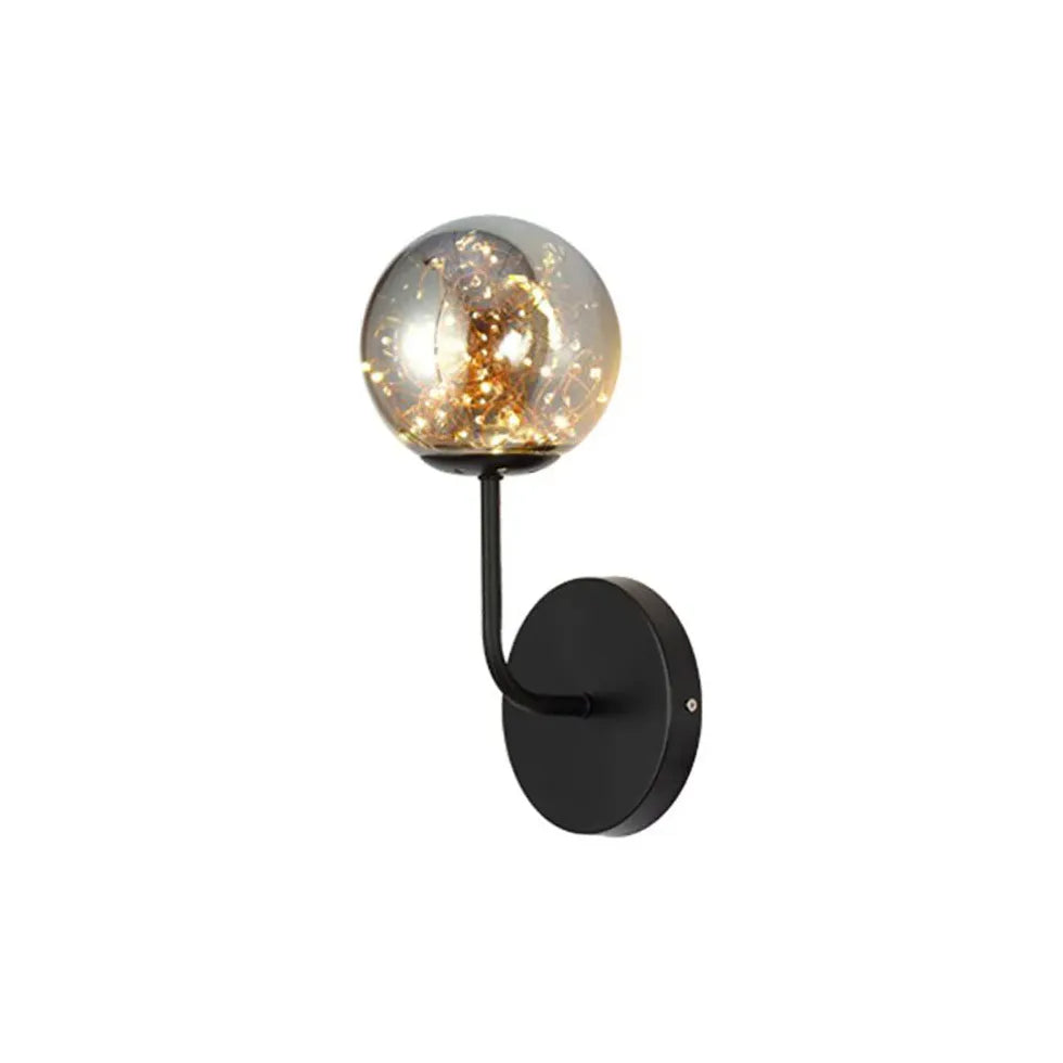 Black Single Arm Wall Light For Bedroom Valentina Metal Led Ip20