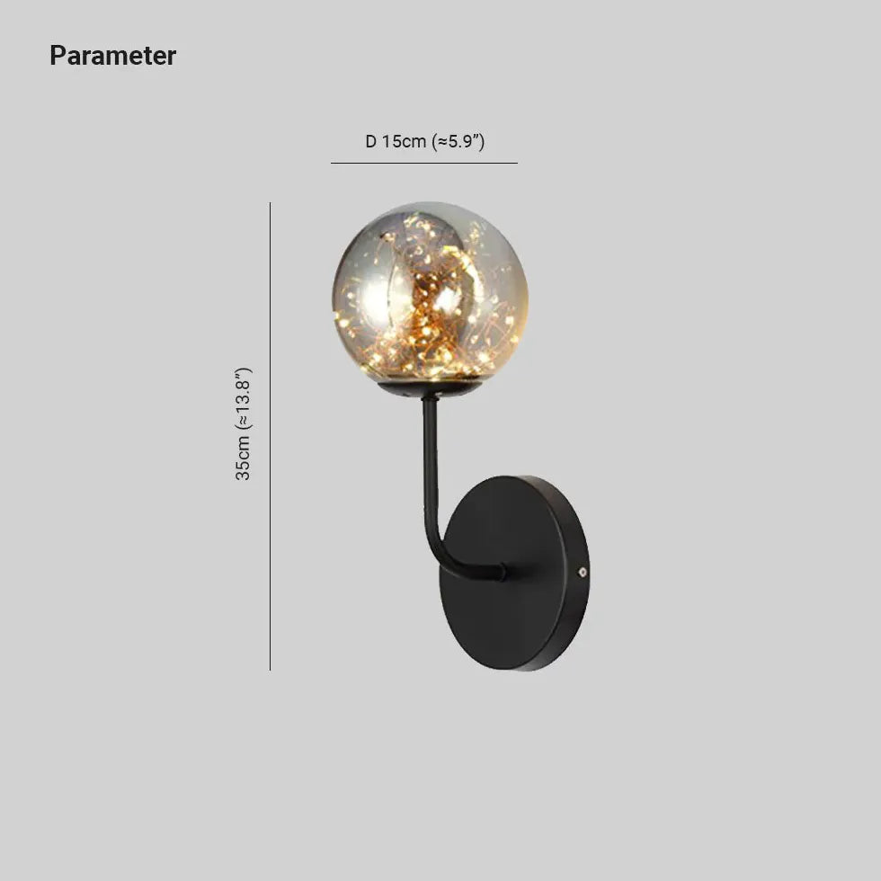 Black Single Arm Wall Light For Bedroom Valentina Metal Led Ip20