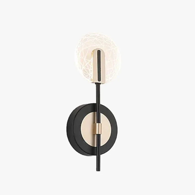 Black Flush Wall Light For Bedroom Modern Metal Led