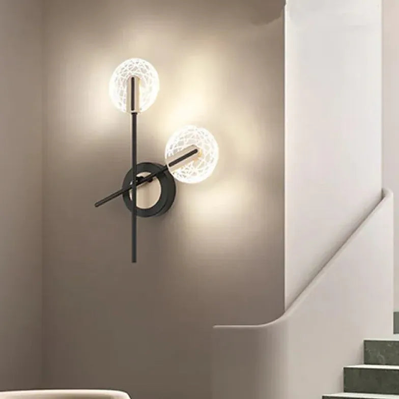 Black Flush Wall Light For Bedroom Modern Metal Led