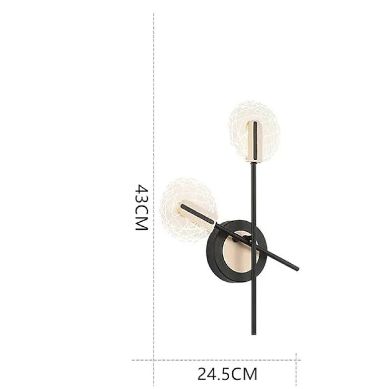 Black Flush Wall Light For Bedroom Modern Metal Led