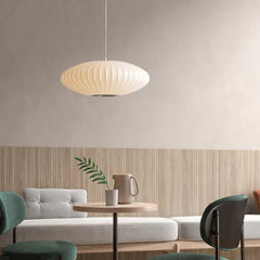 White Light Single Pendant For Living Room Renee Metal & Fabric Dimmable Led Ip20