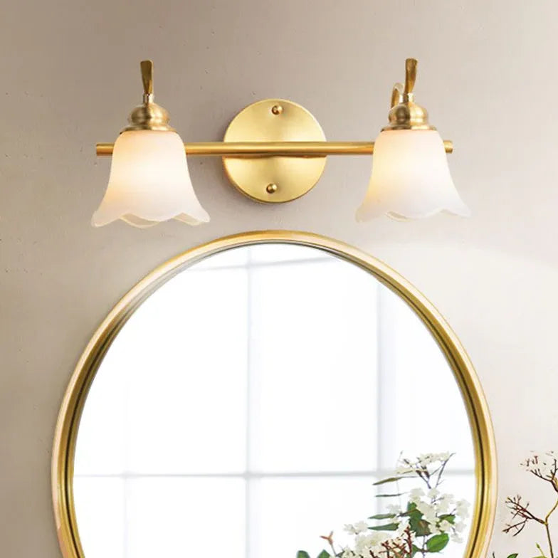 Gold Multi Arm Wall Light For Bathroom Felicie Metal & Glass Warm White Ip44