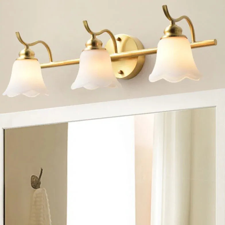 Gold Multi Arm Wall Light For Bathroom Felicie Metal & Glass Warm White Ip44