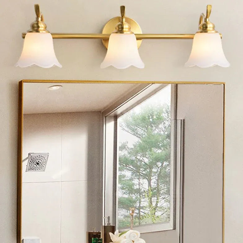 Gold Multi Arm Wall Light For Bathroom Felicie Metal & Glass Warm White Ip44