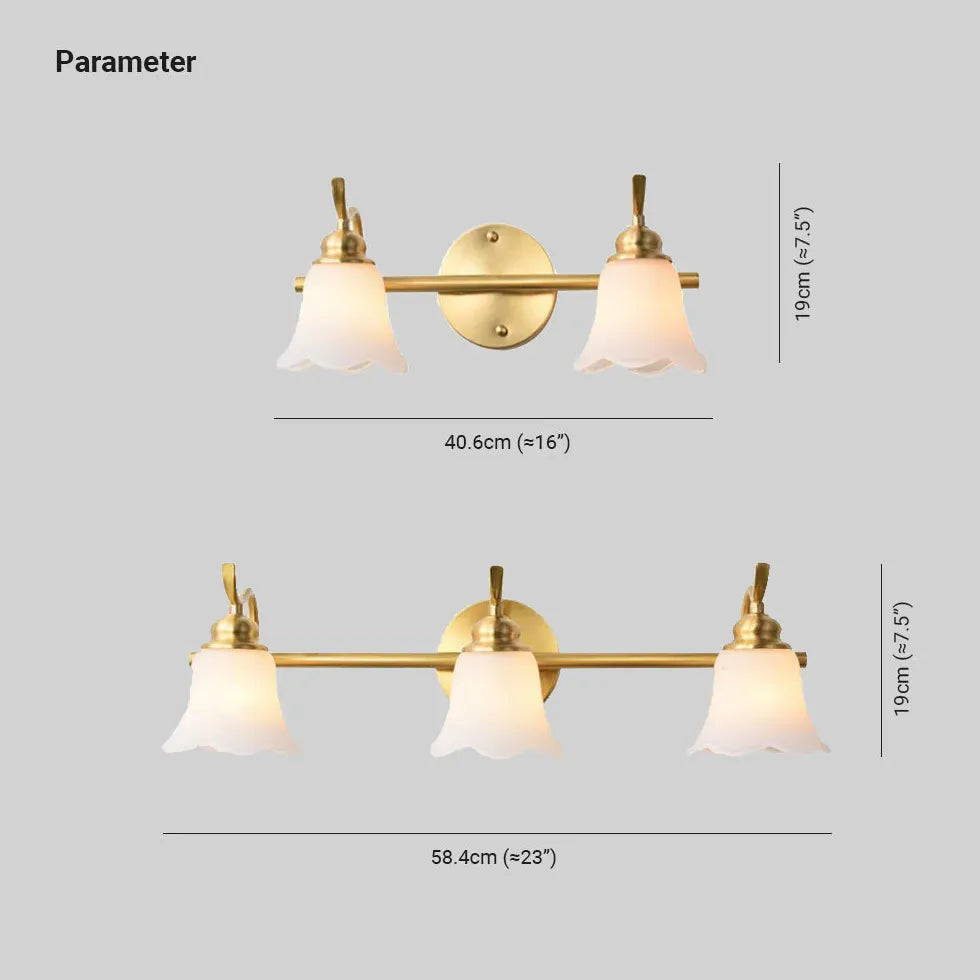 Gold Multi Arm Wall Light For Bathroom Felicie Metal & Glass Warm White Ip44