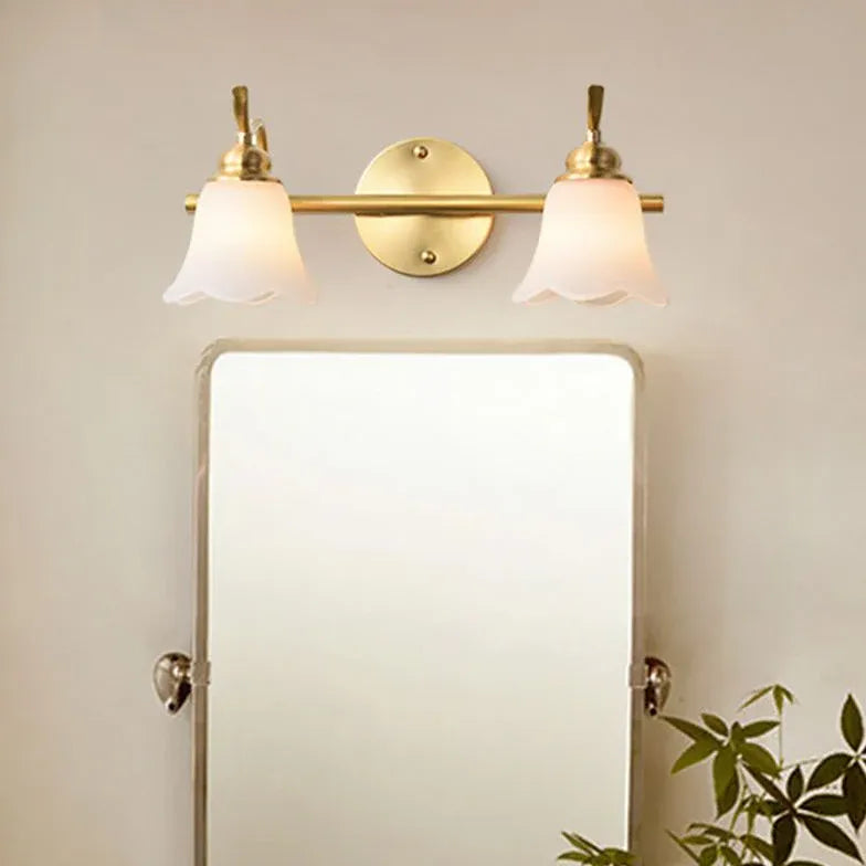 Gold Multi Arm Wall Light For Bathroom Felicie Metal & Glass Warm White Ip44