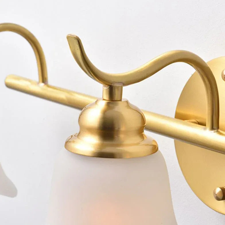 Gold Multi Arm Wall Light For Bathroom Felicie Metal & Glass Warm White Ip44