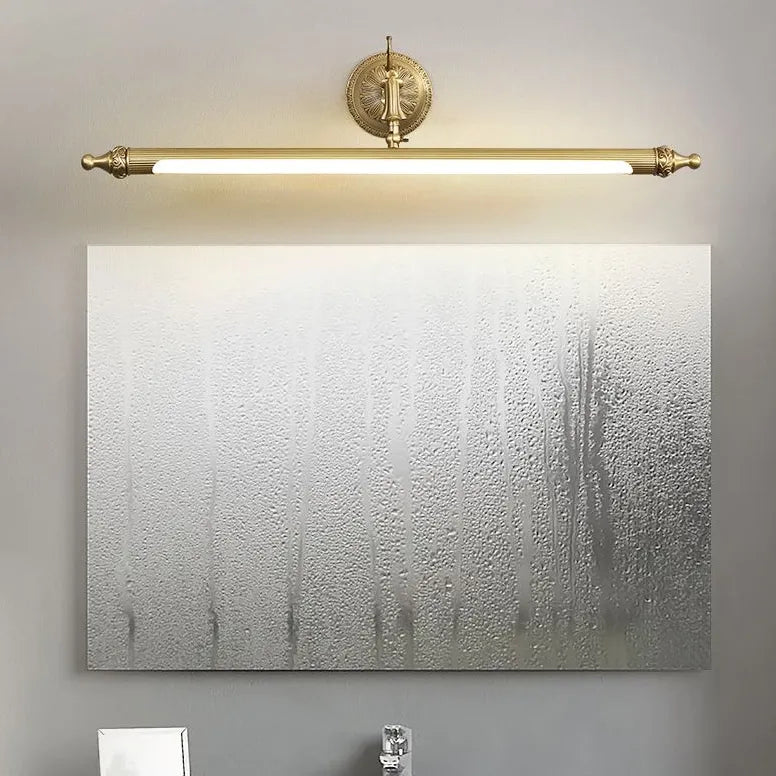 Gold Mirror Light For Bathroom Linear Felicie Metal & Acrylic Led Three Colours Temperature Switchable