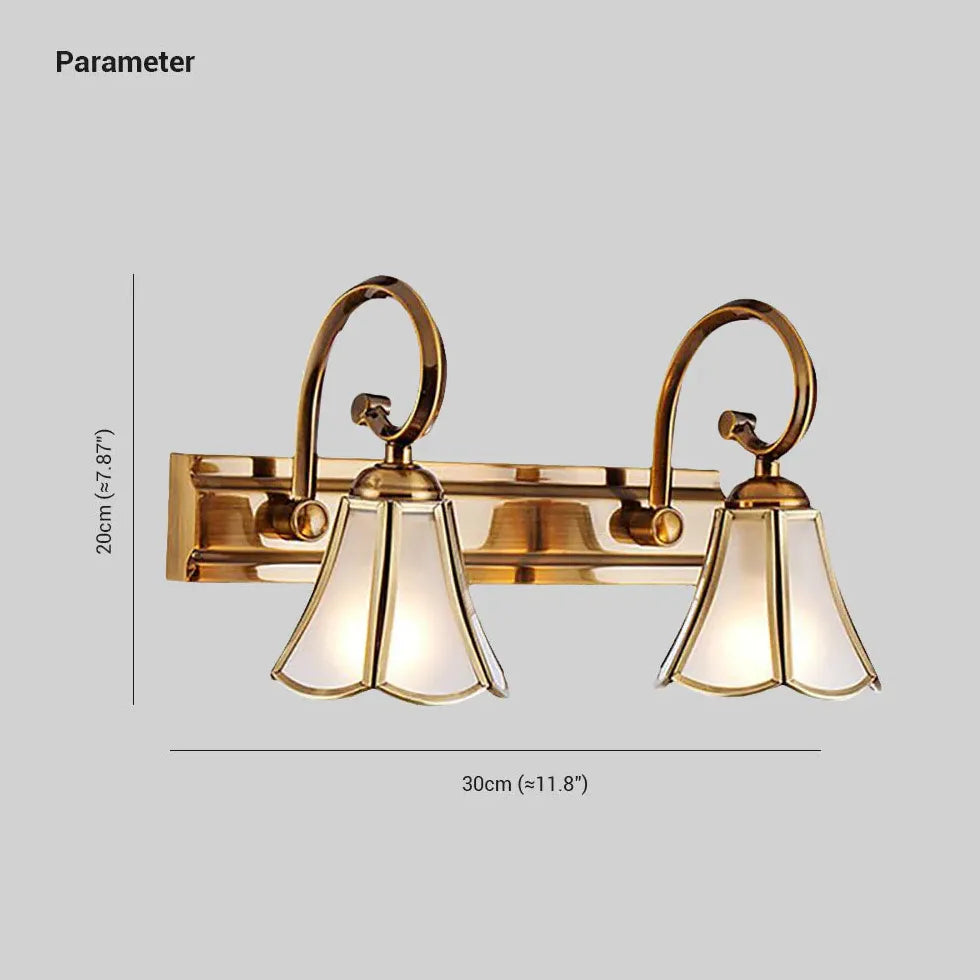 Gold Multi Arm Wall Light For Bathroom Felicie Metal & Glass Led