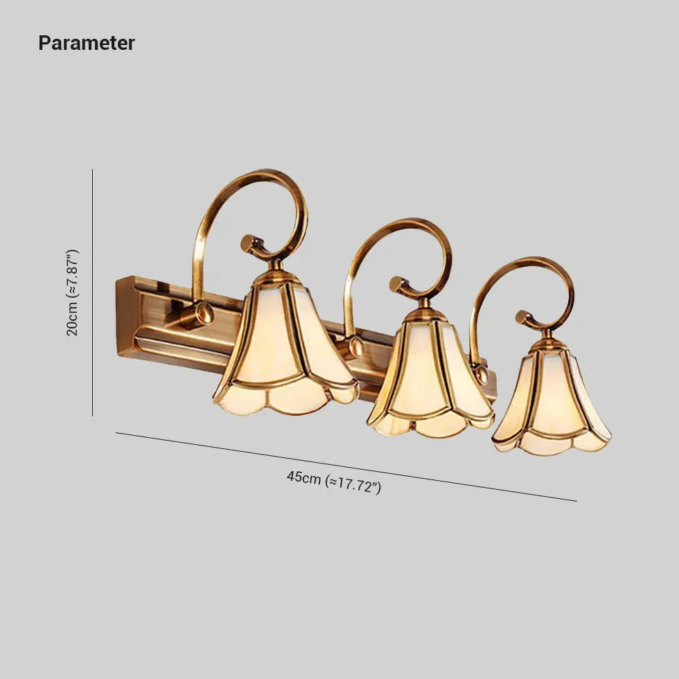 Gold Multi Arm Wall Light For Bathroom Felicie Metal & Glass Led