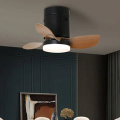 Black Ceiling Fan With Light For Bedroom Walters Metal Ip20 Led