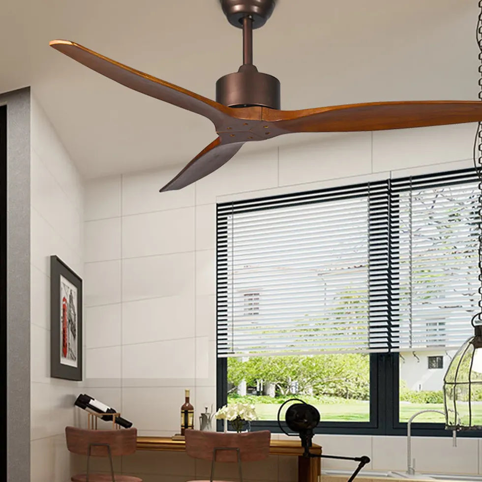 Walters 3-blade Industrial Black Dc Ceiling Fan For Study Room Walters Metal & Wood Ip20