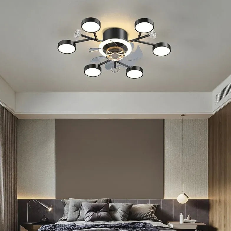 Ceiling Fan With Light For Bedroom Weiss Metal Ip20 Dimmable Led