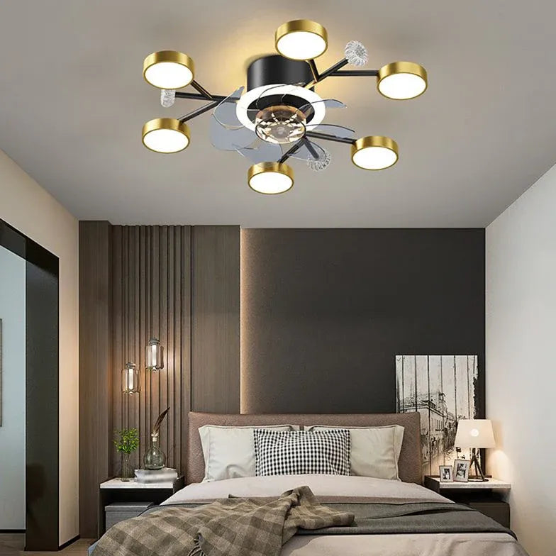 Ceiling Fan With Light For Bedroom Weiss Metal Ip20 Dimmable Led