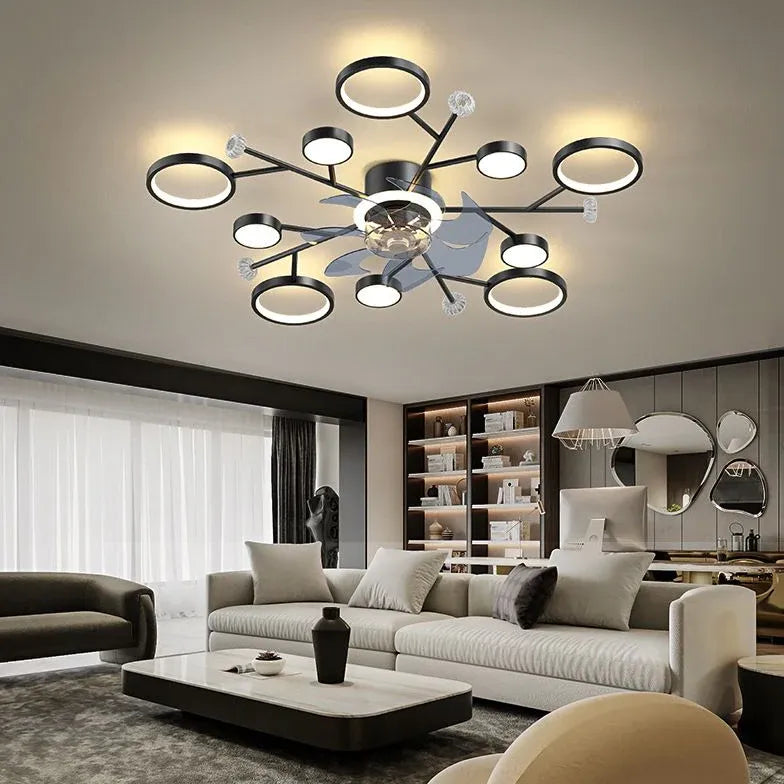 Ceiling Fan With Light For Bedroom Weiss Metal Ip20 Dimmable Led