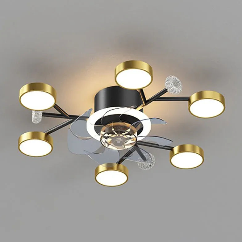 Ceiling Fan With Light For Bedroom Weiss Metal Ip20 Dimmable Led