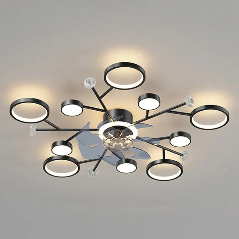 Ceiling Fan With Light For Bedroom Weiss Metal Ip20 Dimmable Led