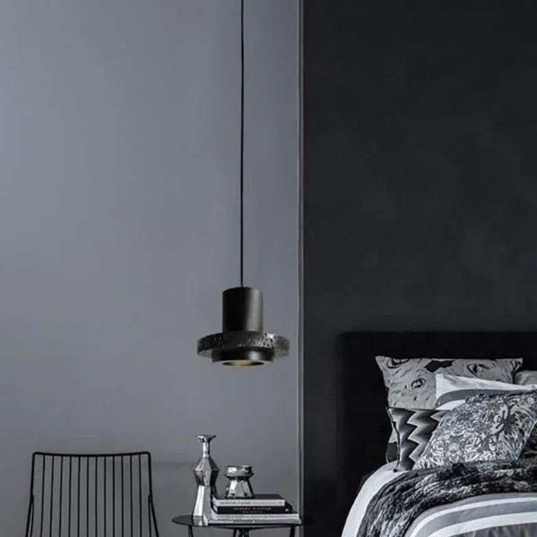 Black Bedside Pendant Light For Bedroom Zaid Stone